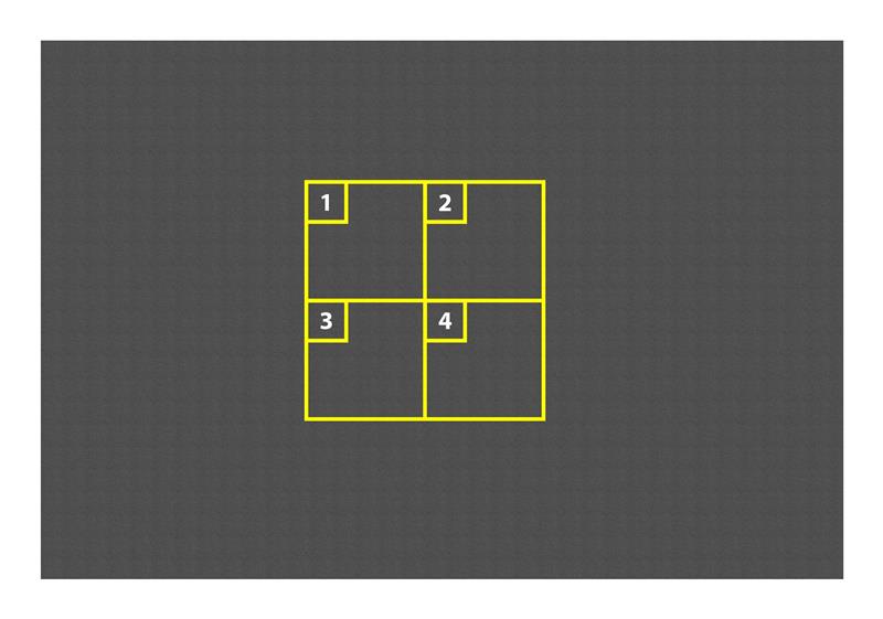 Technical render of a 4 Square Game Markings
